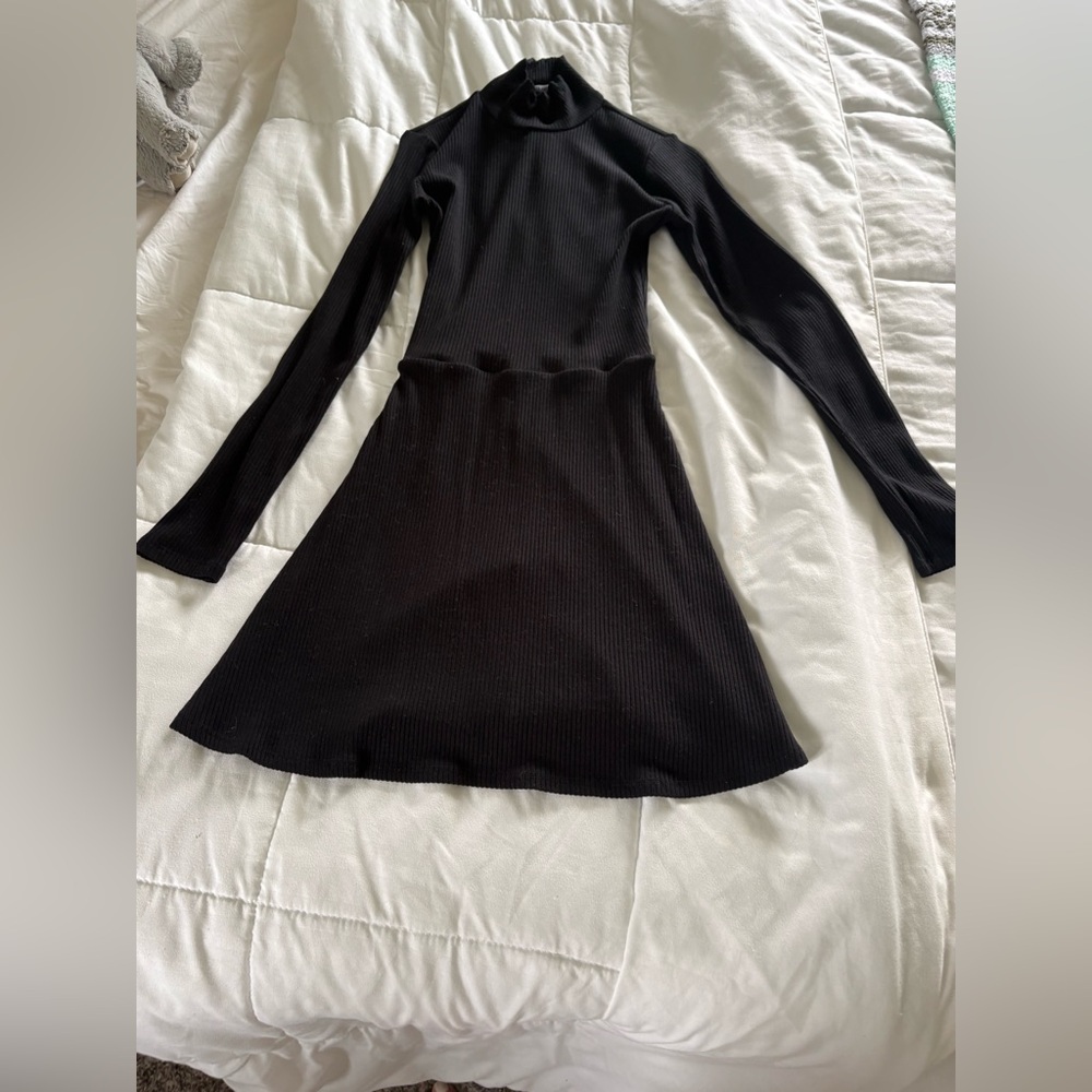 Reformation Black Long Sleeve Dress